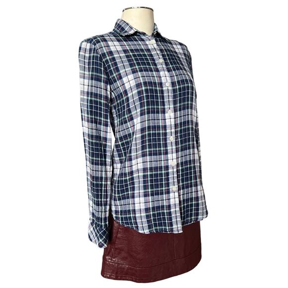 Banana Republic Soft Wash Blue Plaid Cotton Long Sleeve Button-Down Small - Picture 1 of 5